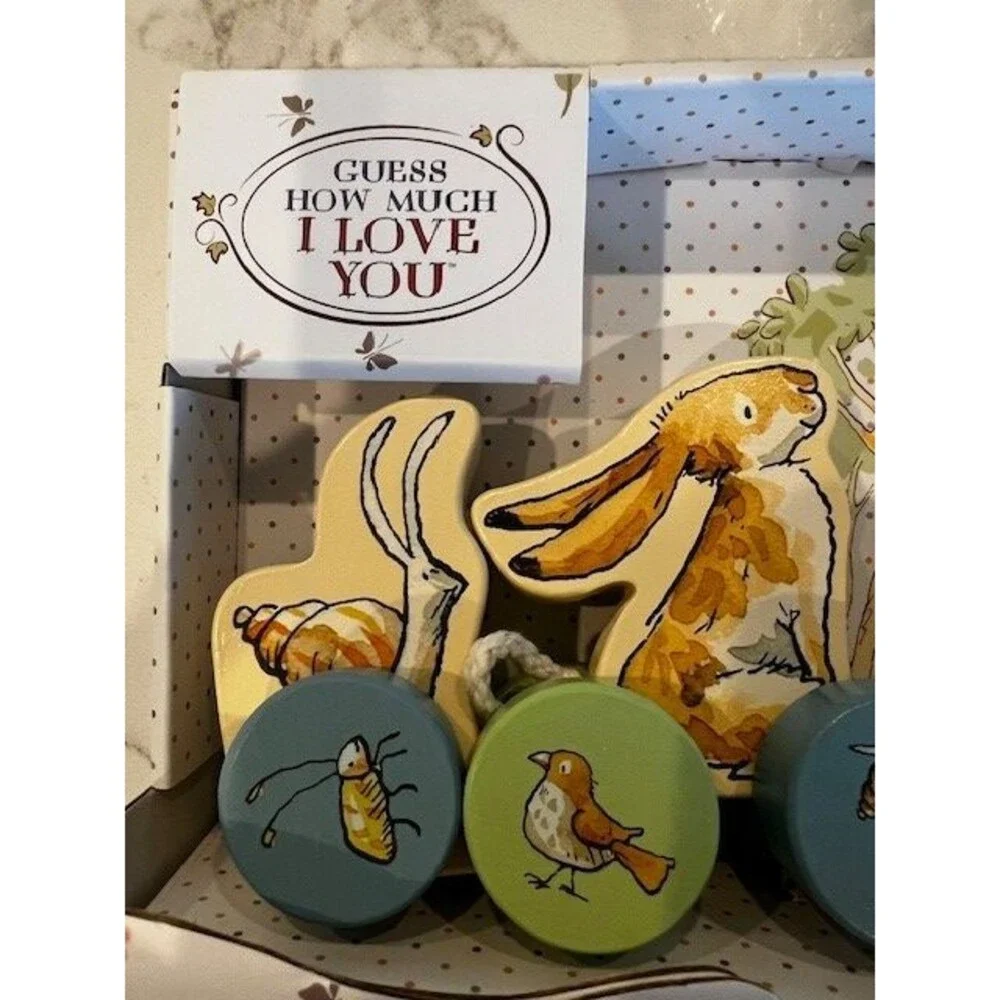 Guess How Much I Love You Wood Bunny Pull Toy Gift for Babies & Toddlers NIB
